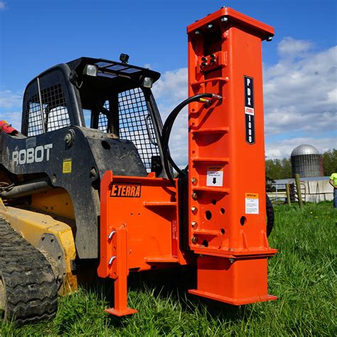 skid steer attachment vertical post|skid steer post driver sale.